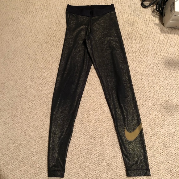 Nike Gold Sparkle Leggings Xs 